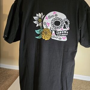 Deadstock Vans “Guided Dia de Los Muertos” T-Shirt – Size Large – Black Cotton